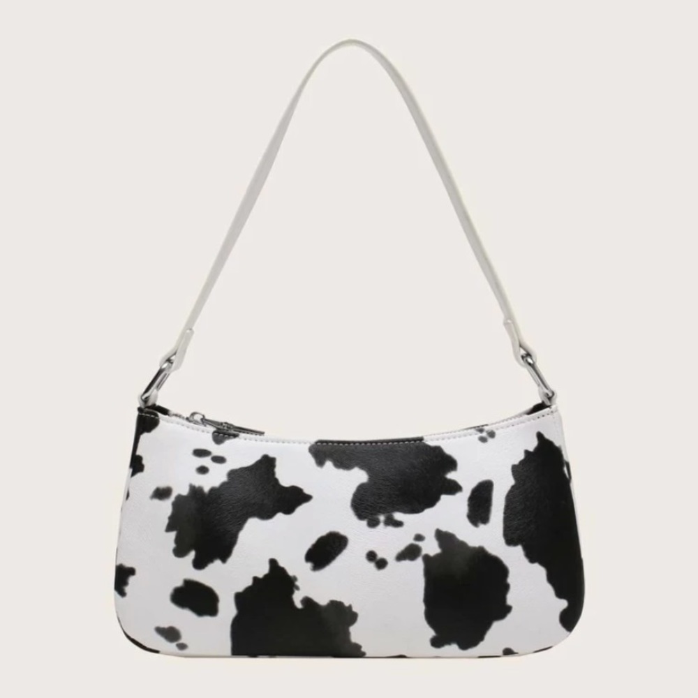 Cow pattern baguette bag